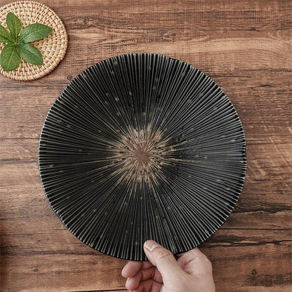 Mino Ware Ceramic Plates – Textured Wrinkled Pottery