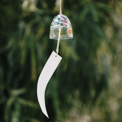 Glass Wind Chime Handcrafted Japanese Aderia Hand-Blown Hand-Painted Furin Home Decor Gift Made in Japan