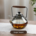 Glass Teapot Set | Wood Handle Japanese Tea Set with Cups