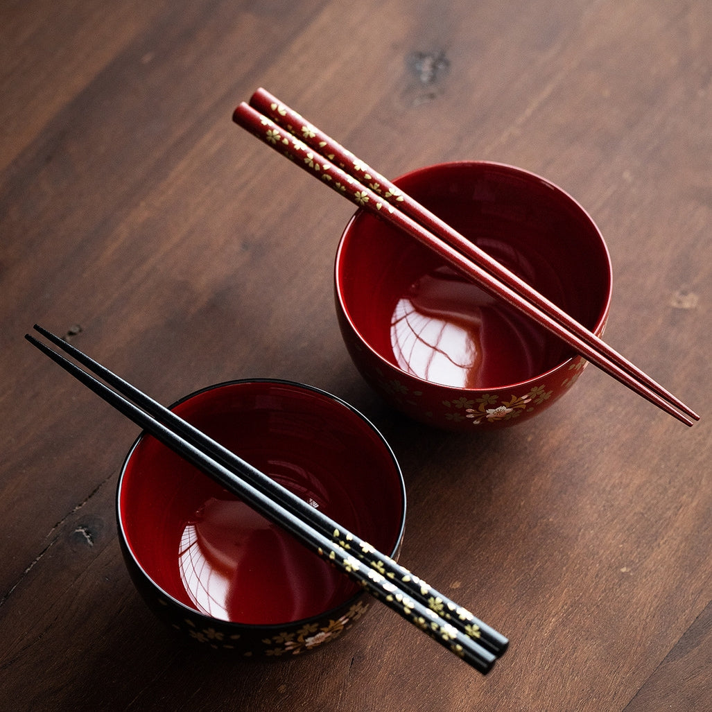 Japanese Lacquer Bowl Set Sakura | Yamanaka Shikki