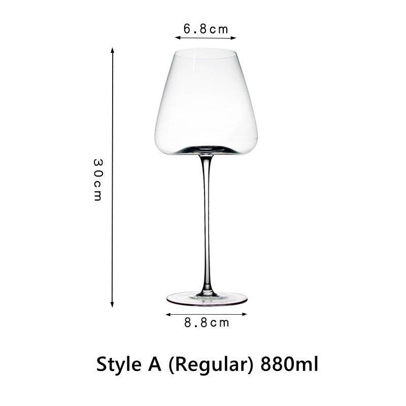 Burgundy Wine Glasses Crystal Red Stem – Wide Bowl Pinot Noir Glass Set | Regular & Red Stem Styles