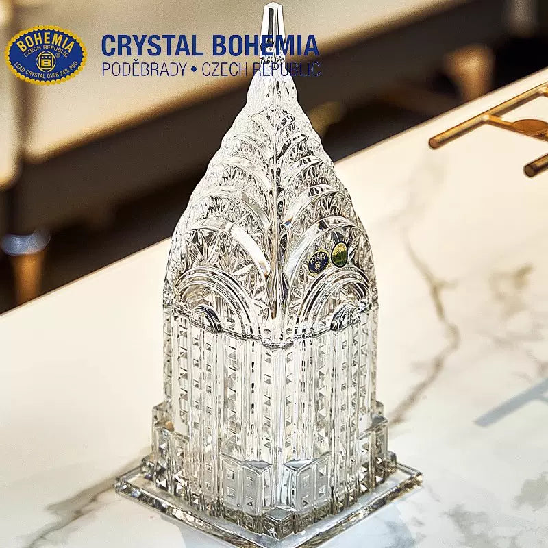 Bohemian Crystal Castle Keepsake Box | Gold Trim | Czech Handcrafted