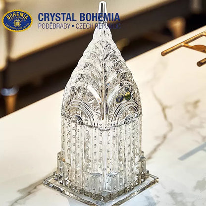 Bohemian Crystal Castle Keepsake Box | Gold Trim | Czech Handcrafted