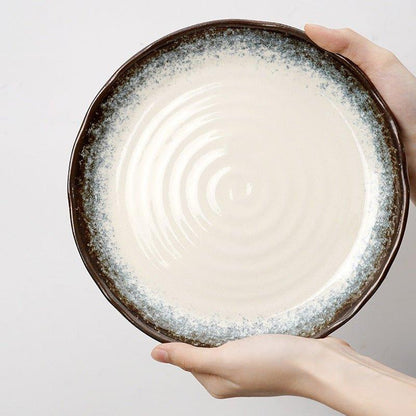 Ceramic Plate | Japanese Mino Ware Kiln-Altered Handcrafted Dinner Plate