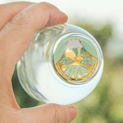 Sake Cup Set Japanese Gold Mt. Fuji Glass – Shochikubai 3pc