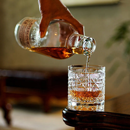Whiskey Glass Octagonal Chrysanthemum | Edo Kiriko Cut Crystal Barware