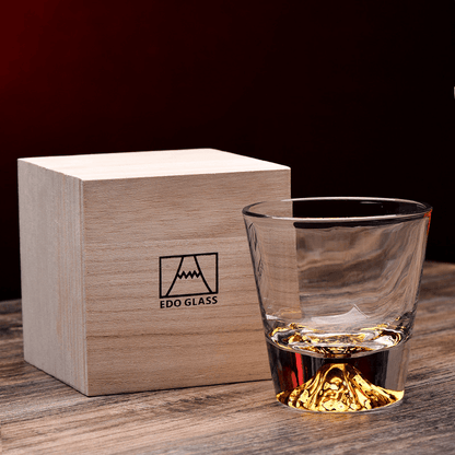 Whiskey Glass Set | Mount Fuji Edo Kiriko Handcrafted Japanese Single & Double