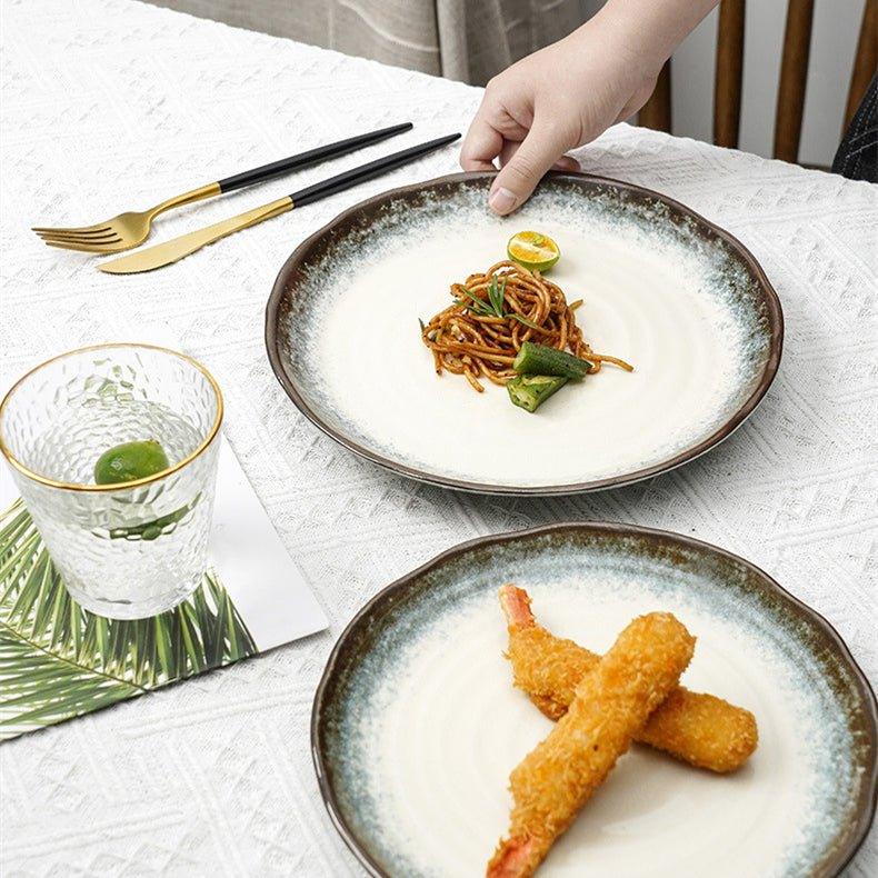Ceramic Plate | Japanese Mino Ware Kiln-Altered Handcrafted Dinner Plate