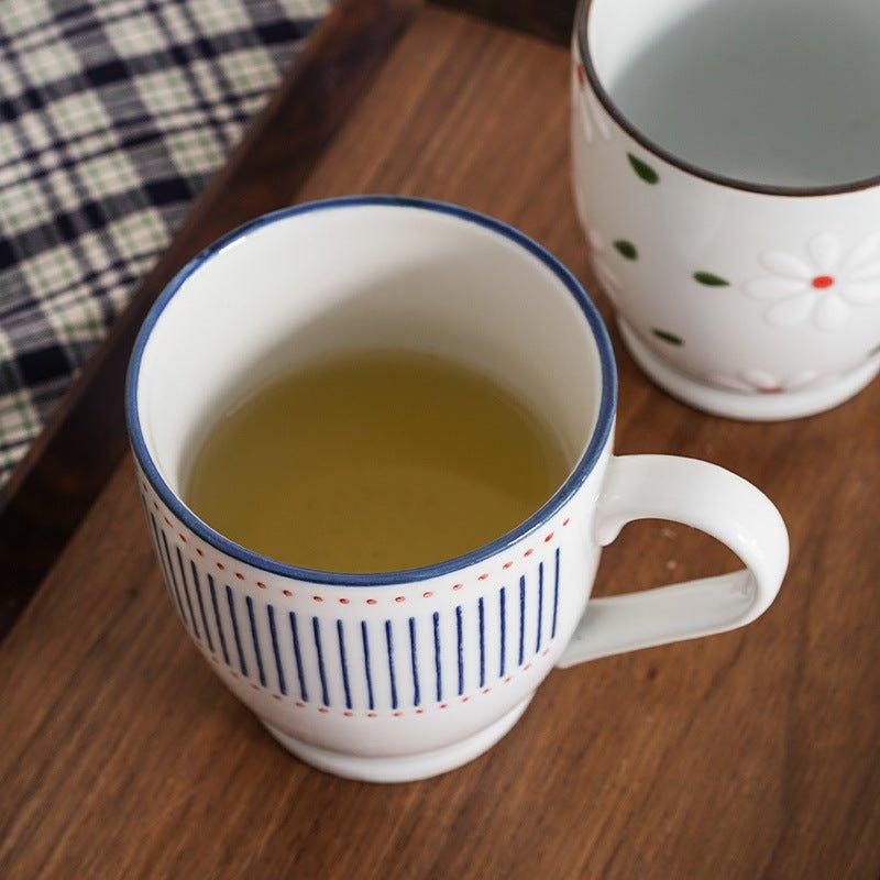 Tea Cup | Japanese Hand-Painted Ceramic Glazed Nature Design Teacup