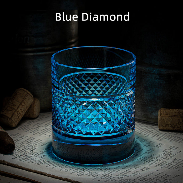 Whiskey Glass Edo Kiriko Diamond Cut – Hand-Cut Japanese Tumbler with Wooden Box | 7 Colors