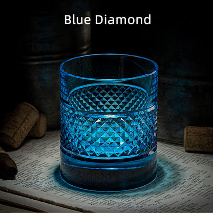 Whiskey Glass Edo Kiriko Diamond Cut – Hand-Cut Japanese Tumbler with Wooden Box | 7 Colors