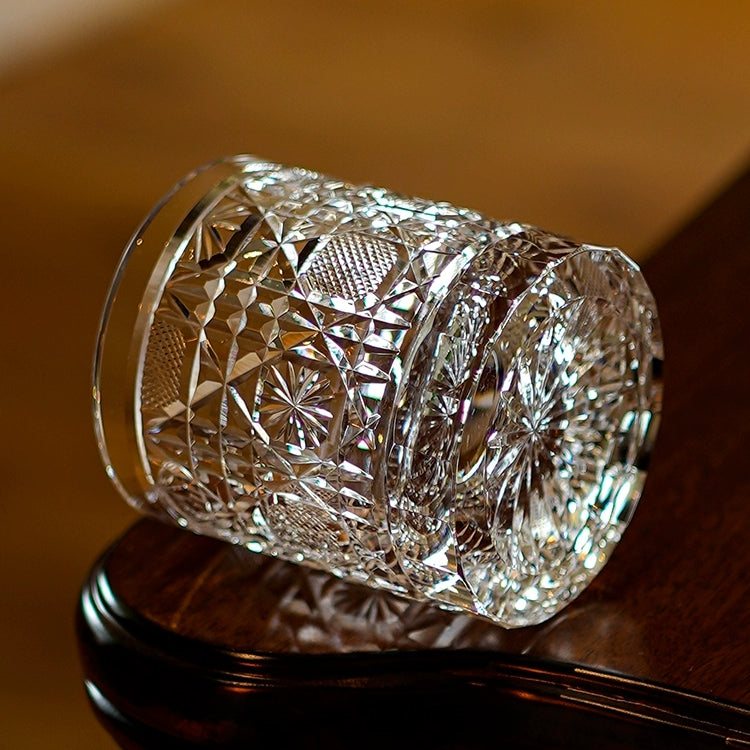 Whiskey Glass Octagonal Chrysanthemum | Edo Kiriko Cut Crystal Barware
