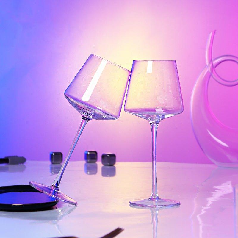 Burgundy Wine Glass – Minimalist Crystal Large Bowl Stem