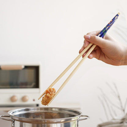 Bamboo Cooking Chopsticks Extended Bear Cartoon Anti-Slip Dual Set