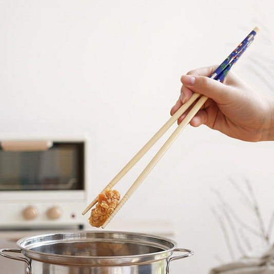 Bamboo Cooking Chopsticks Extended Bear Cartoon Anti-Slip Dual Set