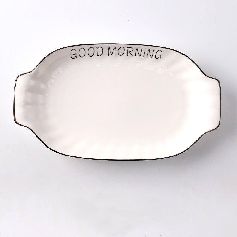 Ceramic Breakfast Plate – Cute Illustrated Honeymoon Gift