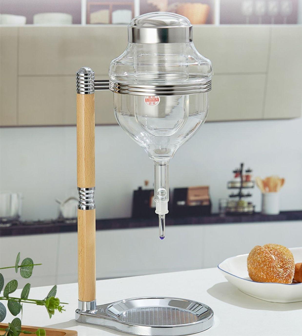 Glass Wine Dispenser Stand Gift Set Silver Gold Rose Straight Hourglass