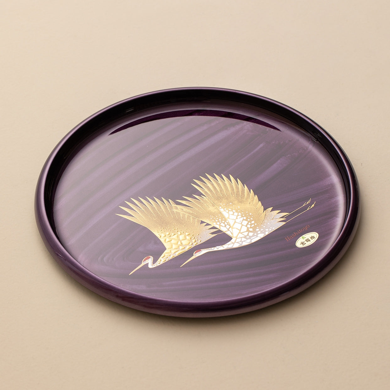 Gold Foil Lacquer Tray – Yamanaka Shikki Shiun Crane Tray