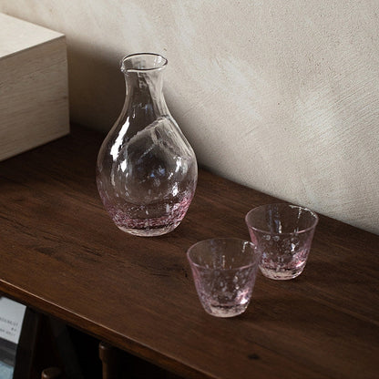 Sake Set Japanese Glass Flagon & Cups – Sakura Snow Design