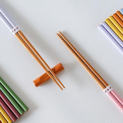 Bamboo Chopsticks Set of 6 Pairs – Multi-Color Gift Box
