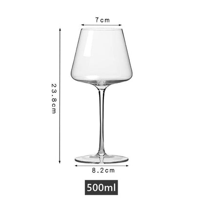 Burgundy Wine Glass – Minimalist Crystal Large Bowl Stem