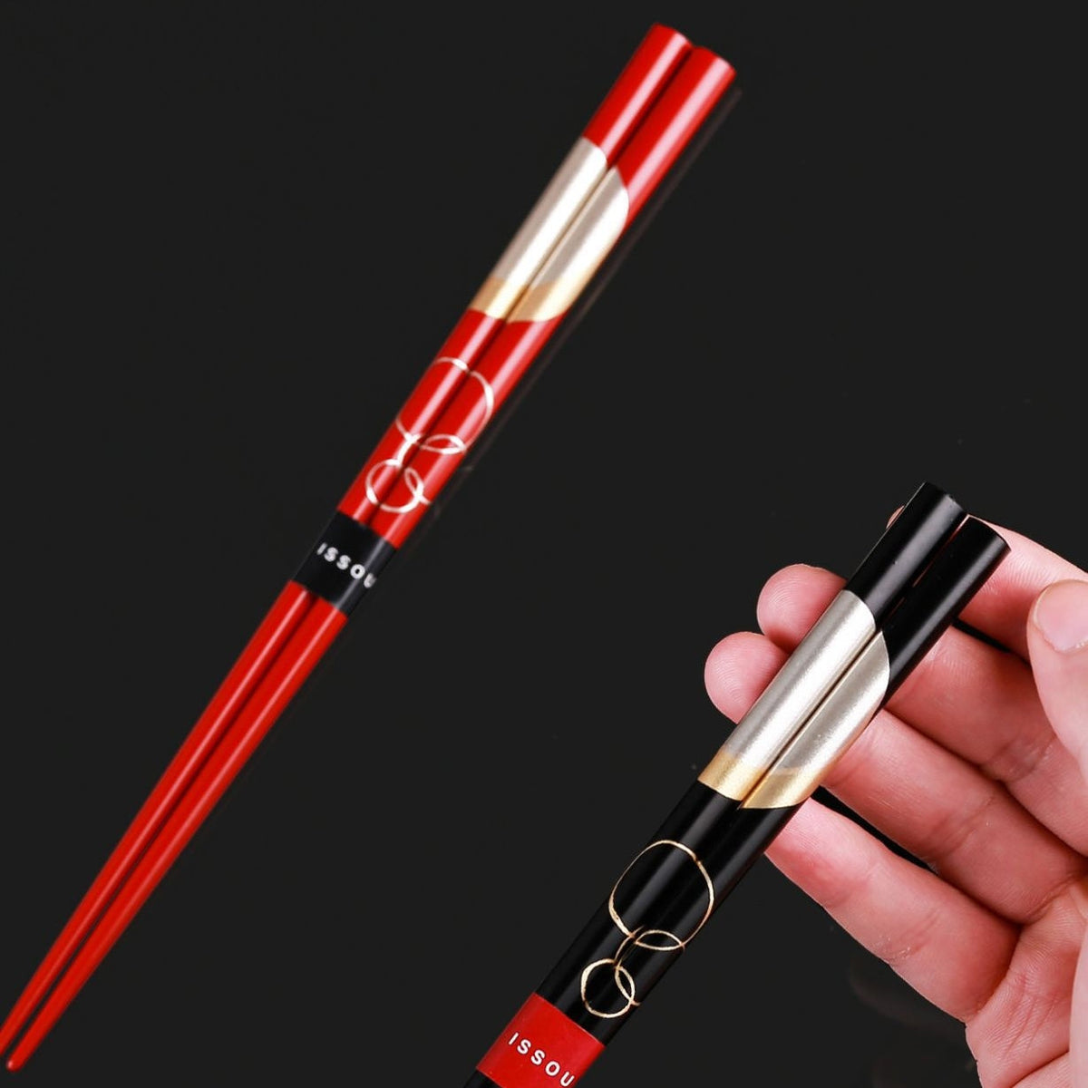 ISSOU Moon Blossom Wooden Chopsticks Wedding Gift Set His Hers