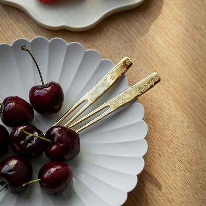 Dessert Fork Gold Stainless Steel Japanese Engraved Sakura Set