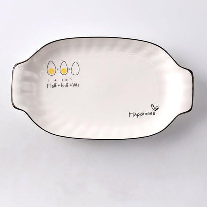 Ceramic Breakfast Plate – Cute Illustrated Honeymoon Gift