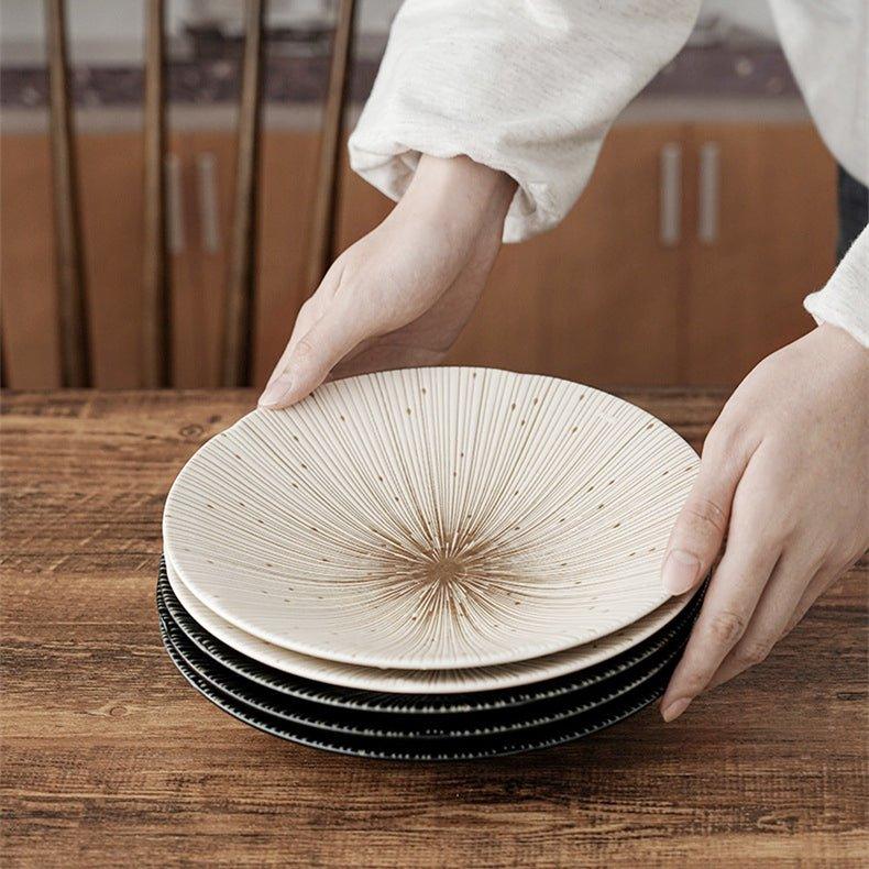 Mino Ware Ceramic Plates – Textured Wrinkled Pottery