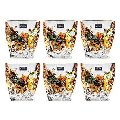 Whisky Decanter Set Bohemia Crystalite Butterfly Gold Enamel Czech Crystal Whisky Glass Decanter Gift Box