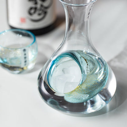 Sake Set Gold Foil Starlight | Handcrafted Japanese Glass