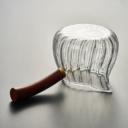 Glass Pot Wooden Handle Stovetop Borosilicate Clear Cooking Pot
