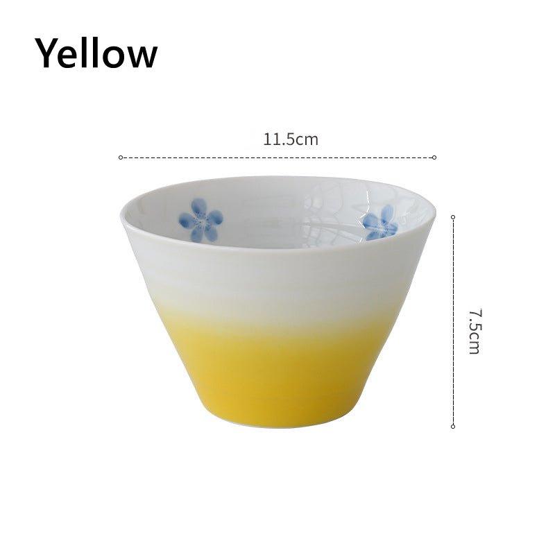 Ceramic Conical Bowl Arita Ware Japanese Handcrafted Gradient Ombre Serving and Decorative Bowl