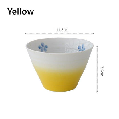 Ceramic Conical Bowl Arita Ware Japanese Handcrafted Gradient Ombre Serving and Decorative Bowl