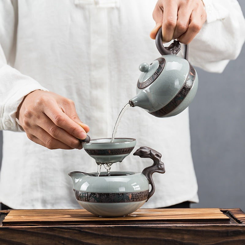 Ruyao Tea Set Ice Crack Glaze | Style A & B Gift Box