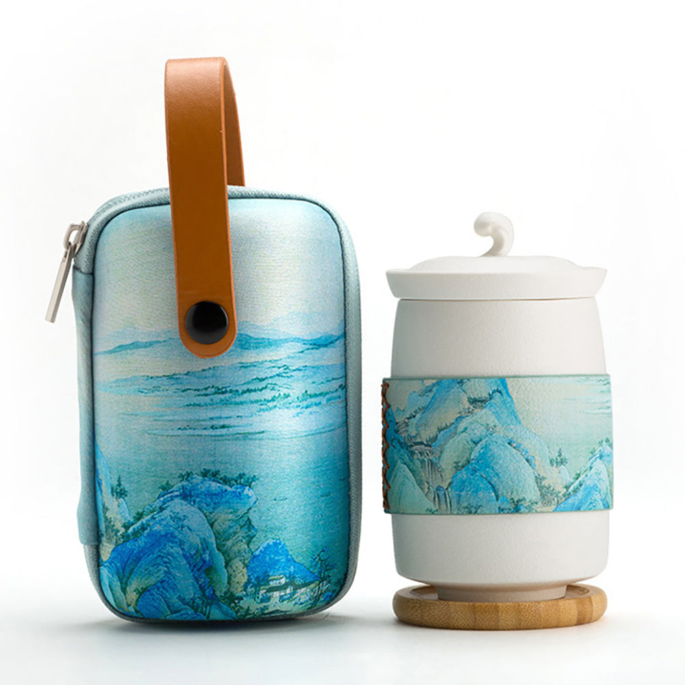 Travel Tea Set with Strainer, Coaster & Carry Bag