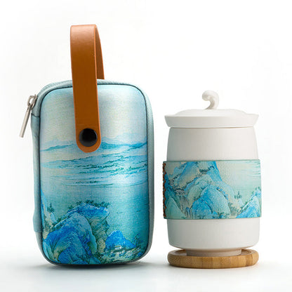 Travel Tea Set with Strainer, Coaster & Carry Bag