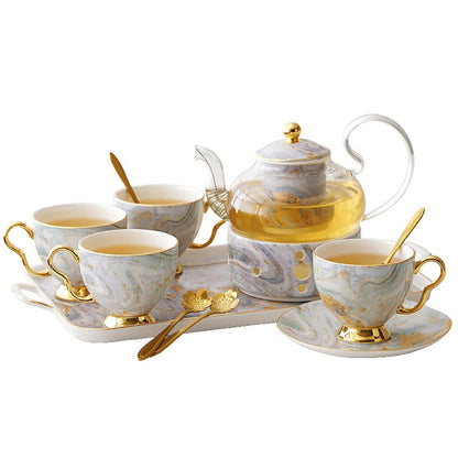 English Tea Set for 4 – Glass & Ceramic Afternoon Tea Set