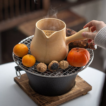 Cast Iron Tea Stove Set with Ceramic Teapot & Grill