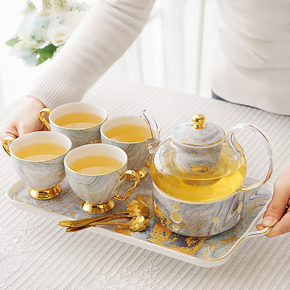 English Tea Set for 4 – Glass & Ceramic Afternoon Tea Set