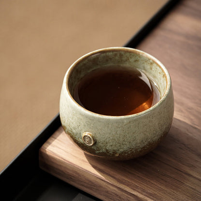 Kung Fu Tea Cups Set of 5 Kiln Change Coarse Pottery 100ml
