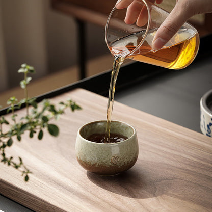Kung Fu Tea Cups Set of 5 Kiln Change Coarse Pottery 100ml