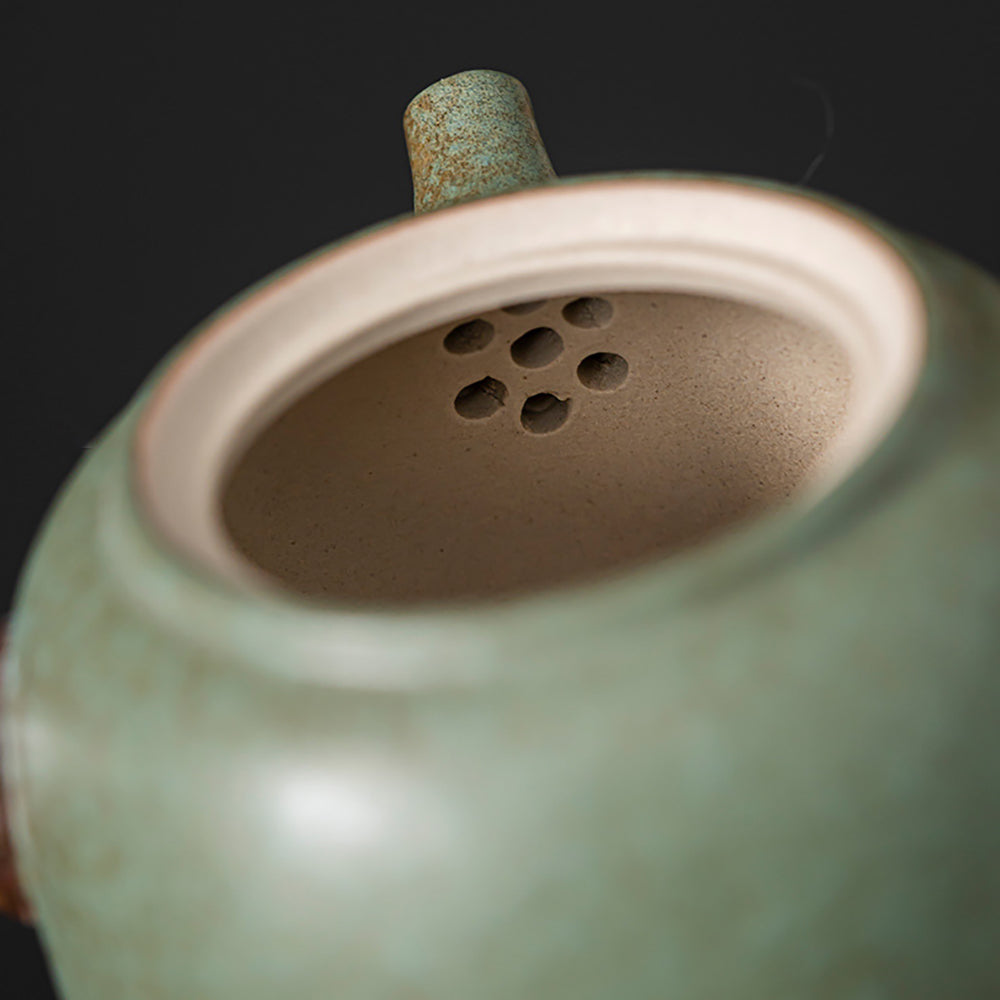 Lotus Tea Set Coarse Pottery Kyusu Teapot Cups Tray 6-Piece