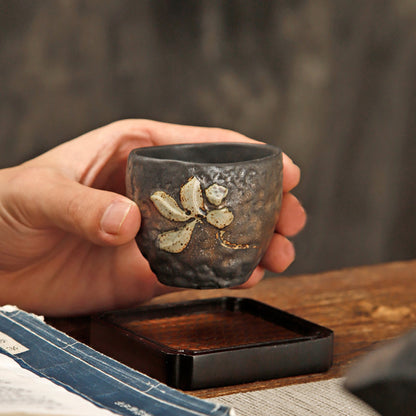 Lotus Tea Set – Hand-Carved Clay Teapot Set with Tray