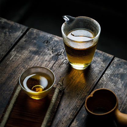 Glass Tea Pitcher Golden Rim Chahai Fair Cup 200ml