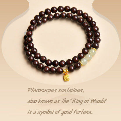 Jade Bead Bracelet Sandalwood Hetian Natural 6mm