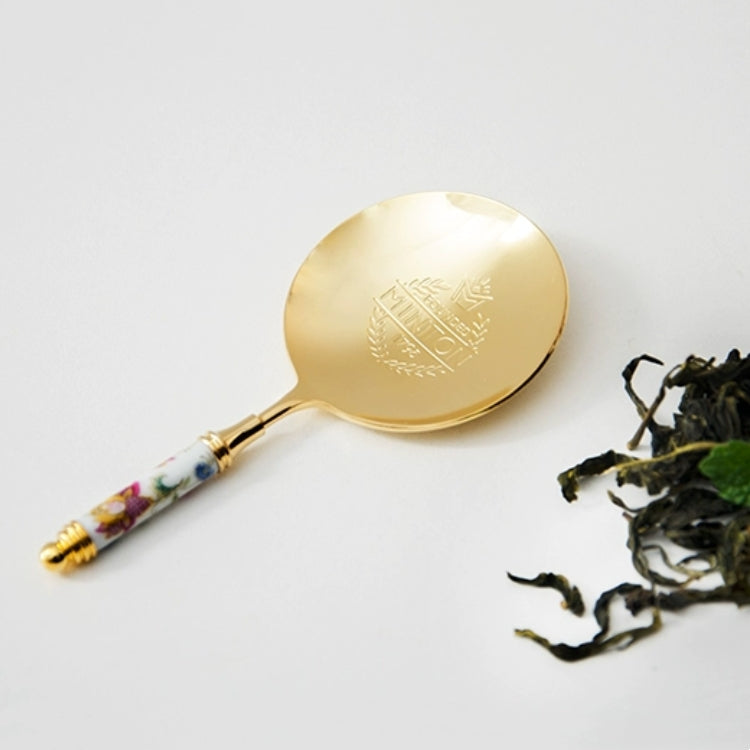 Japanese Tea Strainer Set | Porcelain Gold Floral Collection