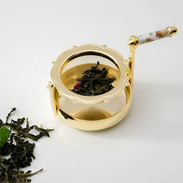 Japanese Tea Strainer Set | Porcelain Gold Floral Collection