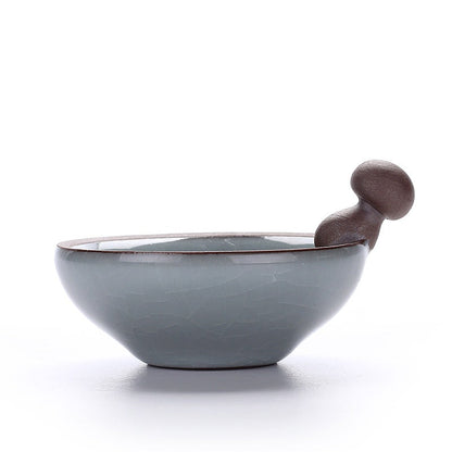 Ge Kiln Ceramic Tea Strainer with Holder 8 Styles