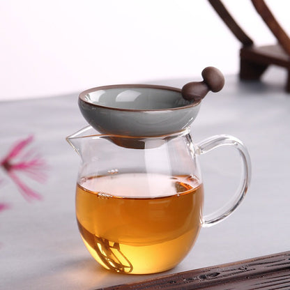 Ge Kiln Ceramic Tea Strainer with Holder 8 Styles